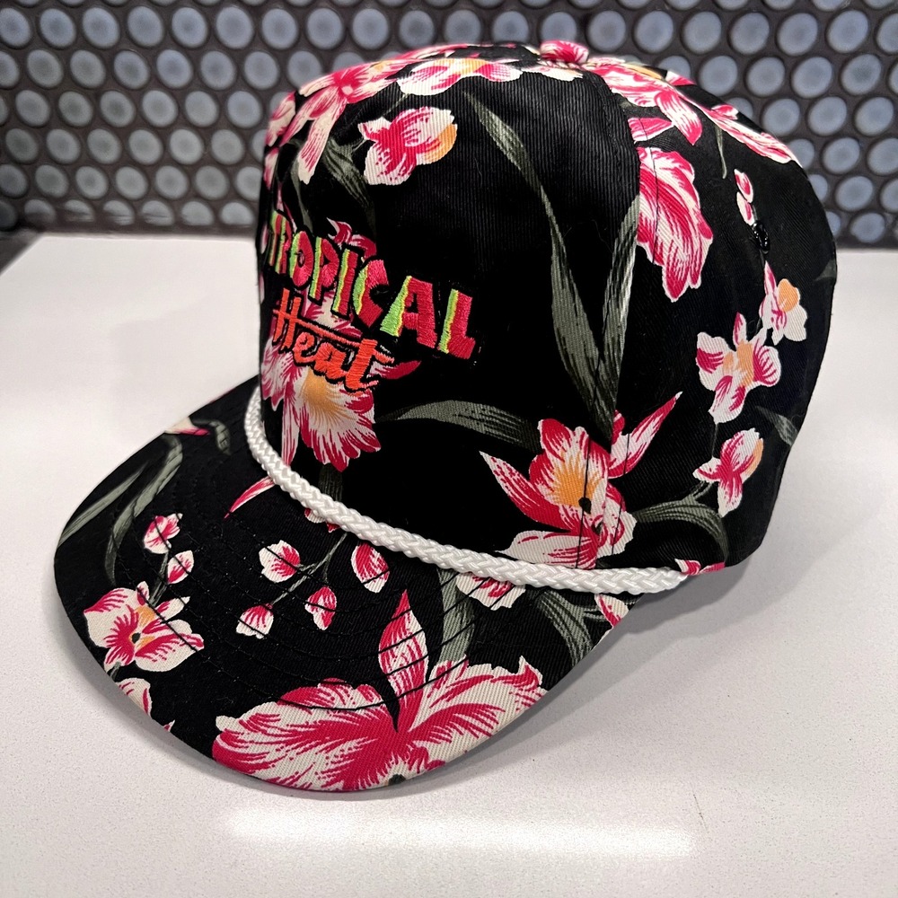 Tropical Heat HAt Cap Flowers Floral Snapback Surf Surfer Skate Skater Hawaiian - Picture 2 of 10